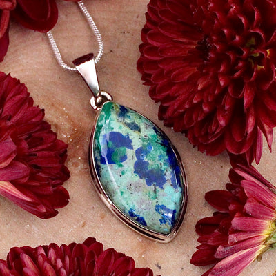 Azurite Malachite Pendant - Sterling Silver