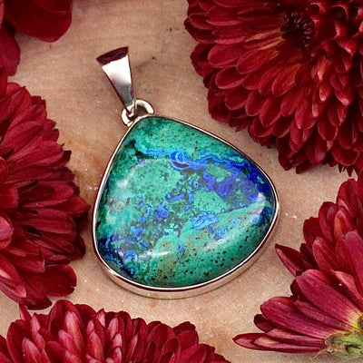 Azurite Malachite Pendant - Sterling Silver
