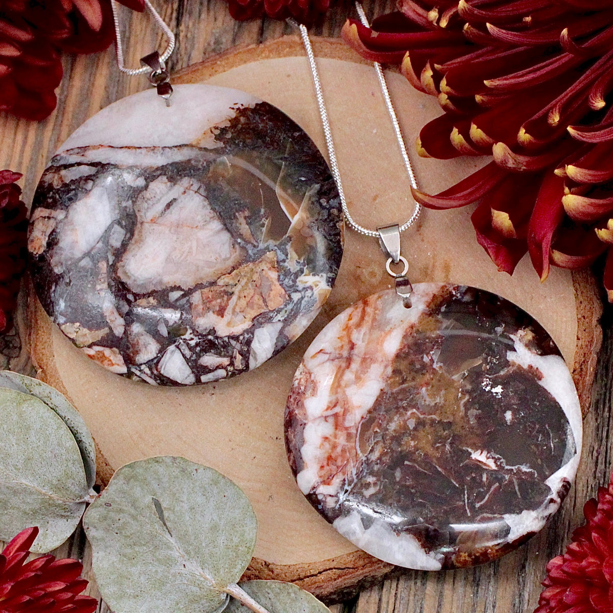 Brown Agate Round Pendant