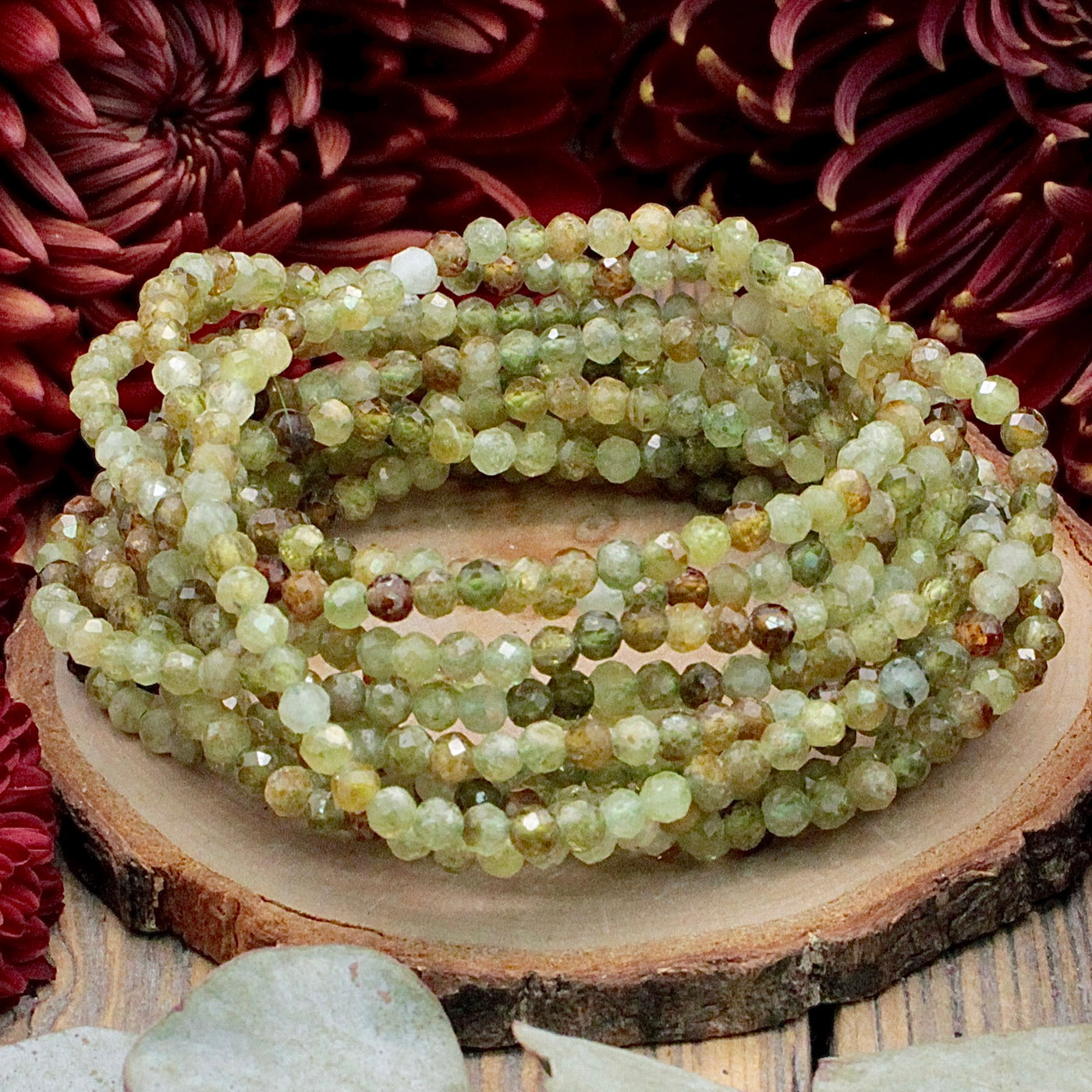 Green Garnet Faceted Bracelet - 4mm