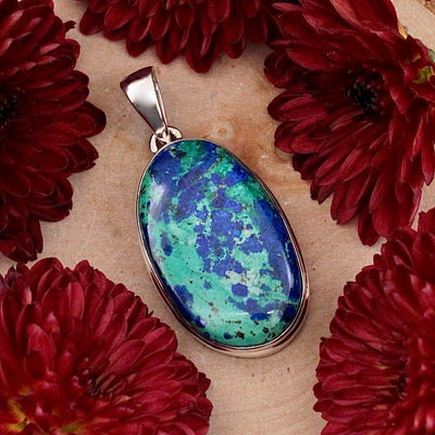 Azurite Malachite Pendant - Sterling Silver