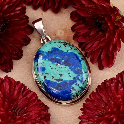 Azurite Malachite Pendant - Sterling Silver