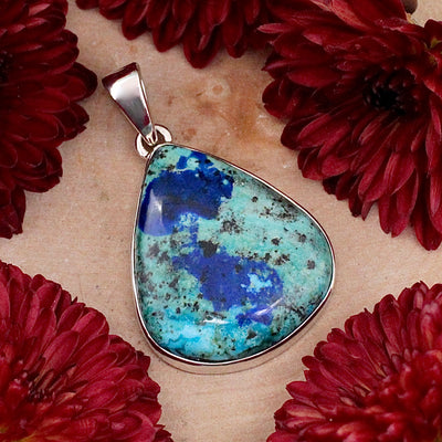 Azurite Malachite Pendant - Sterling Silver