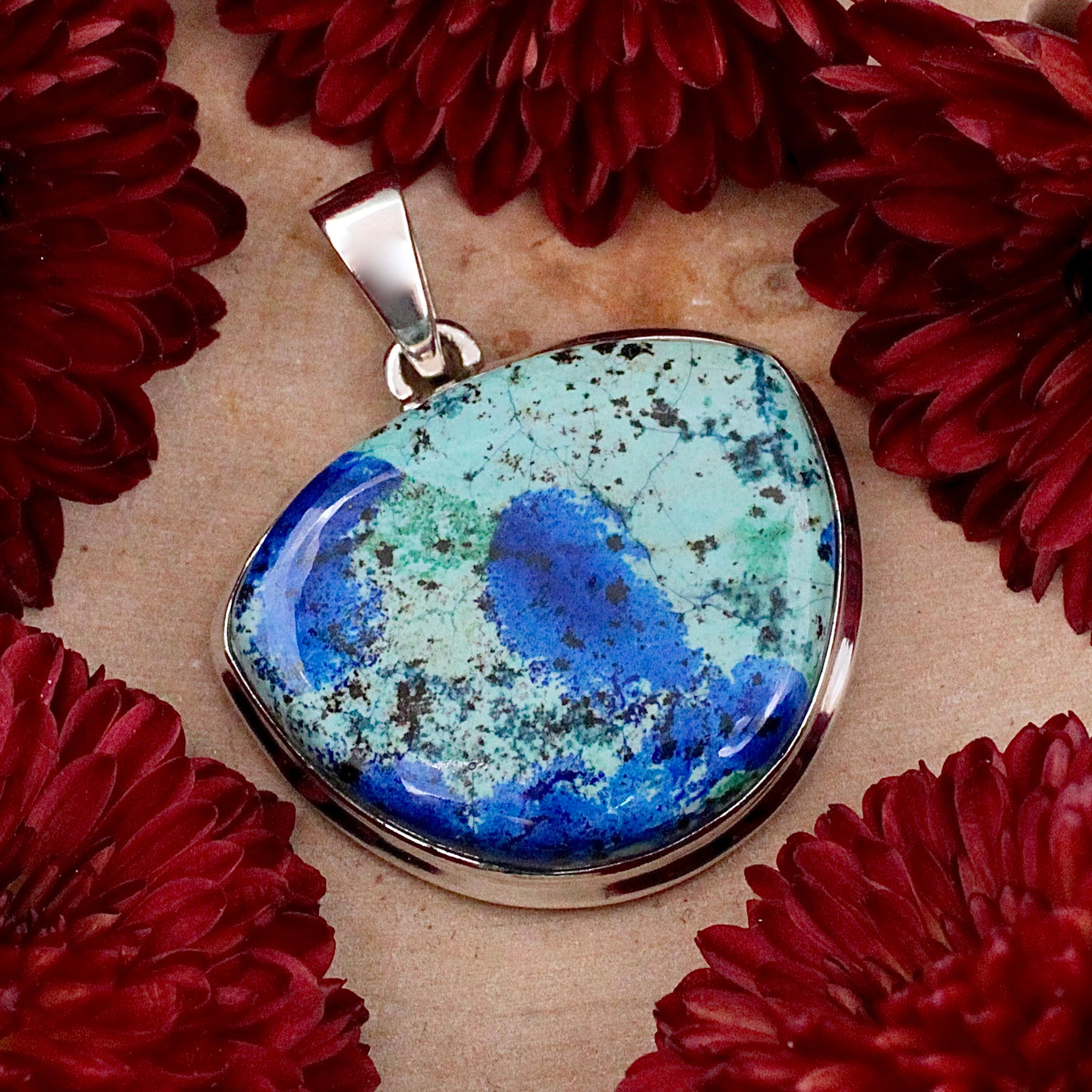 Azurite Malachite Pendant - Sterling Silver