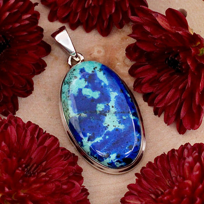 Azurite Malachite Pendant - Sterling Silver