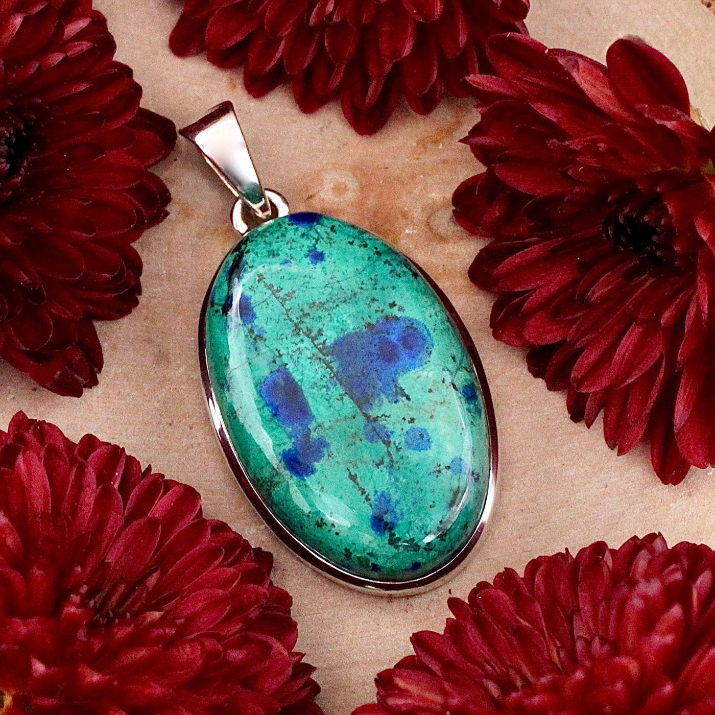 Azurite Malachite Pendant - Sterling Silver