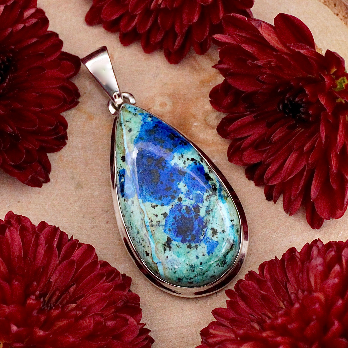 Azurite Malachite Pendant - Sterling Silver