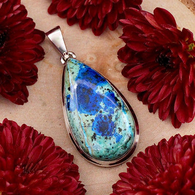 Azurite Malachite Pendant - Sterling Silver