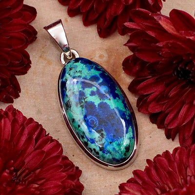 Azurite Malachite Pendant - Sterling Silver