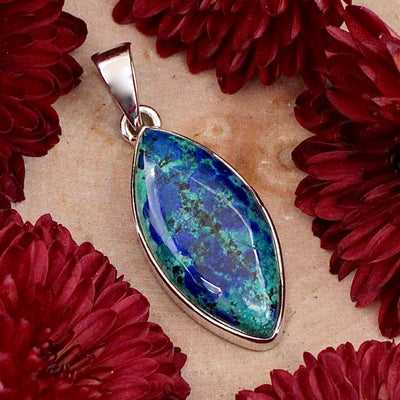 Azurite Malachite Pendant - Sterling Silver
