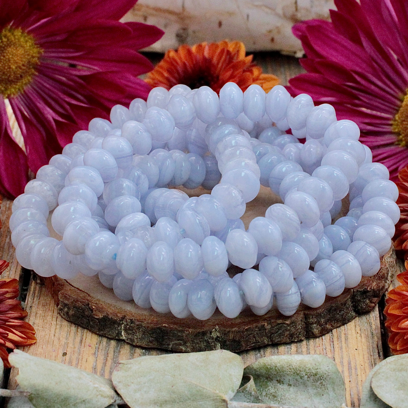 Blue Lace Agate Bracelet - 9mm