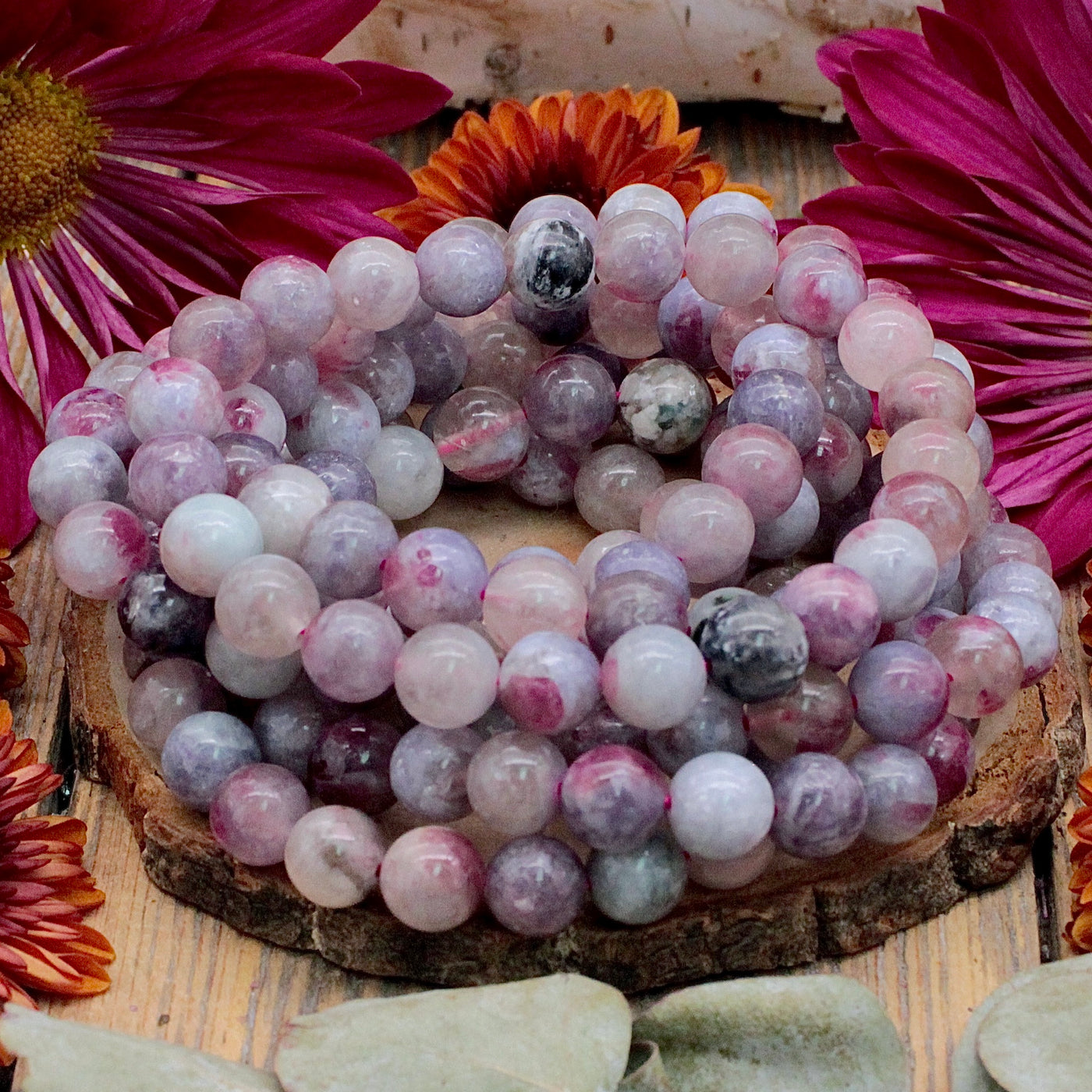 Lepidolite and Pink Tourmaline Bracelet - 8MM