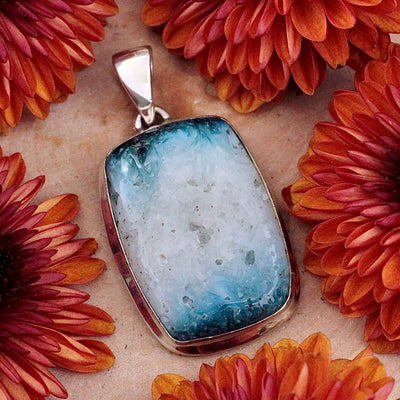 Blue Glacierite Pendant - Sterling Silver
