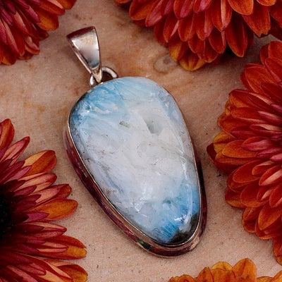 Blue Glacierite Pendant - Sterling Silver