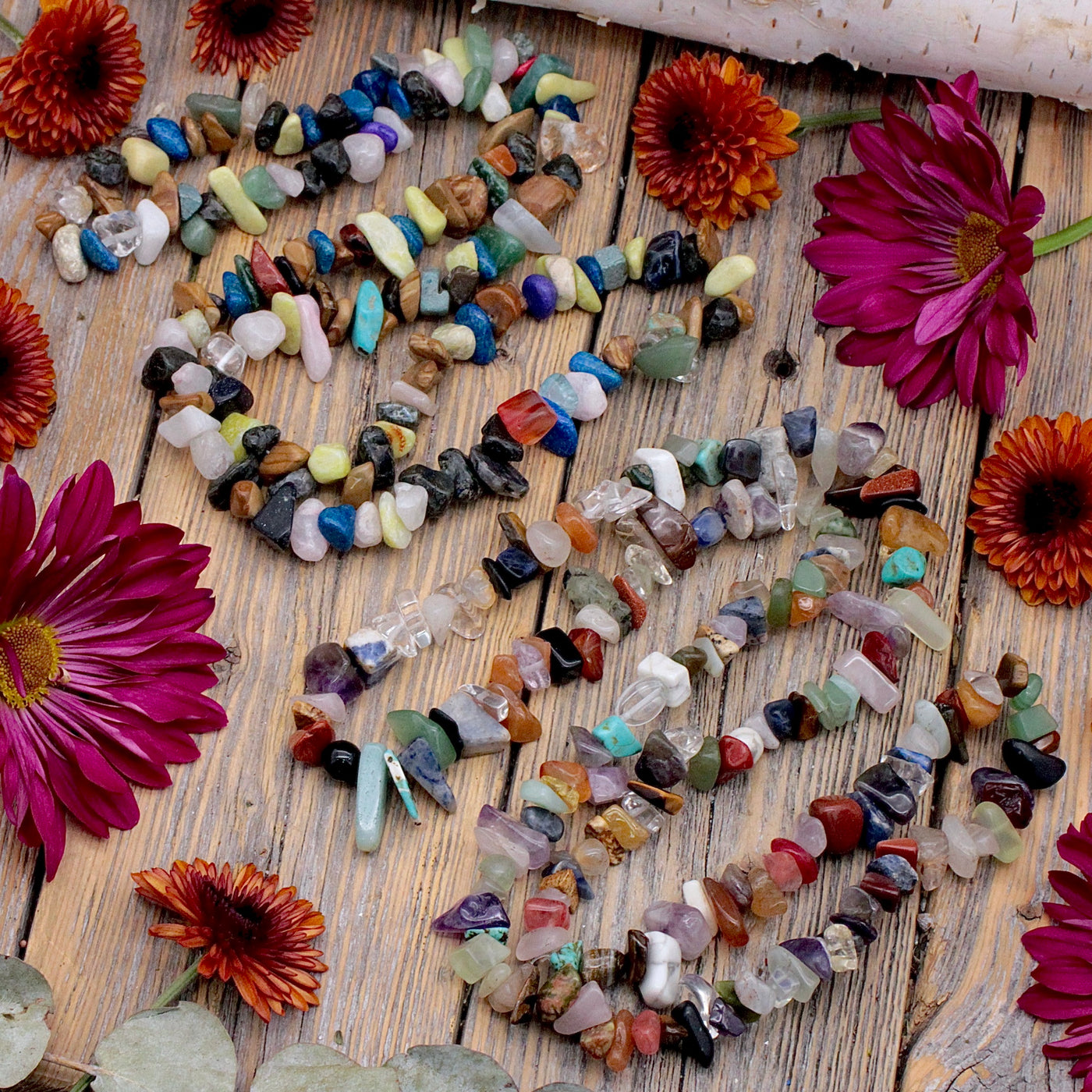 Multi-Stone Chunky Chip Necklace