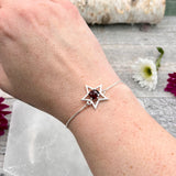 Gemstone Star Bolo Bracelet - Sterling Silver