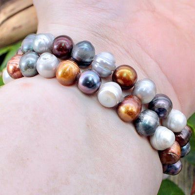 Tri-Colored Pearl Bracelet