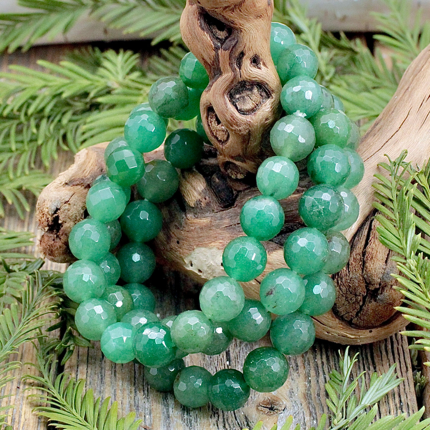 Green Aventurine Faceted Bracelet - 10mm