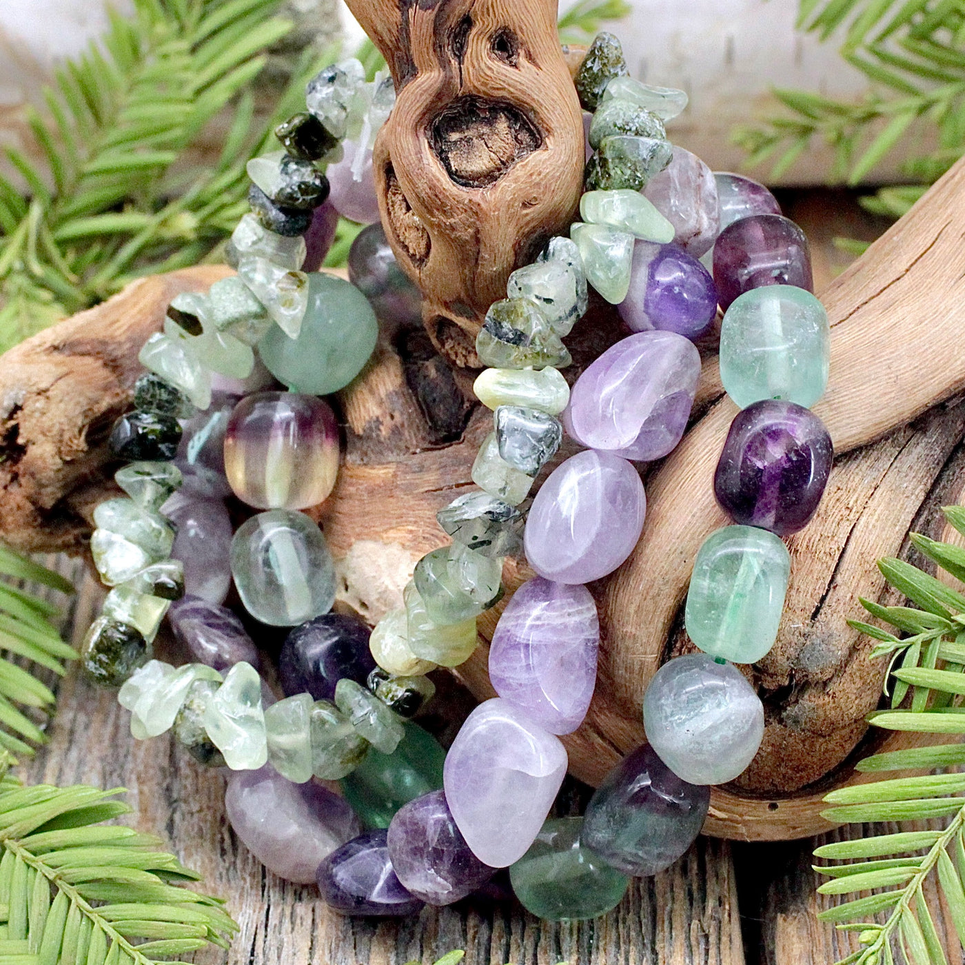 Spiritual Growth and Connection Crystal Bracelet Intention Set