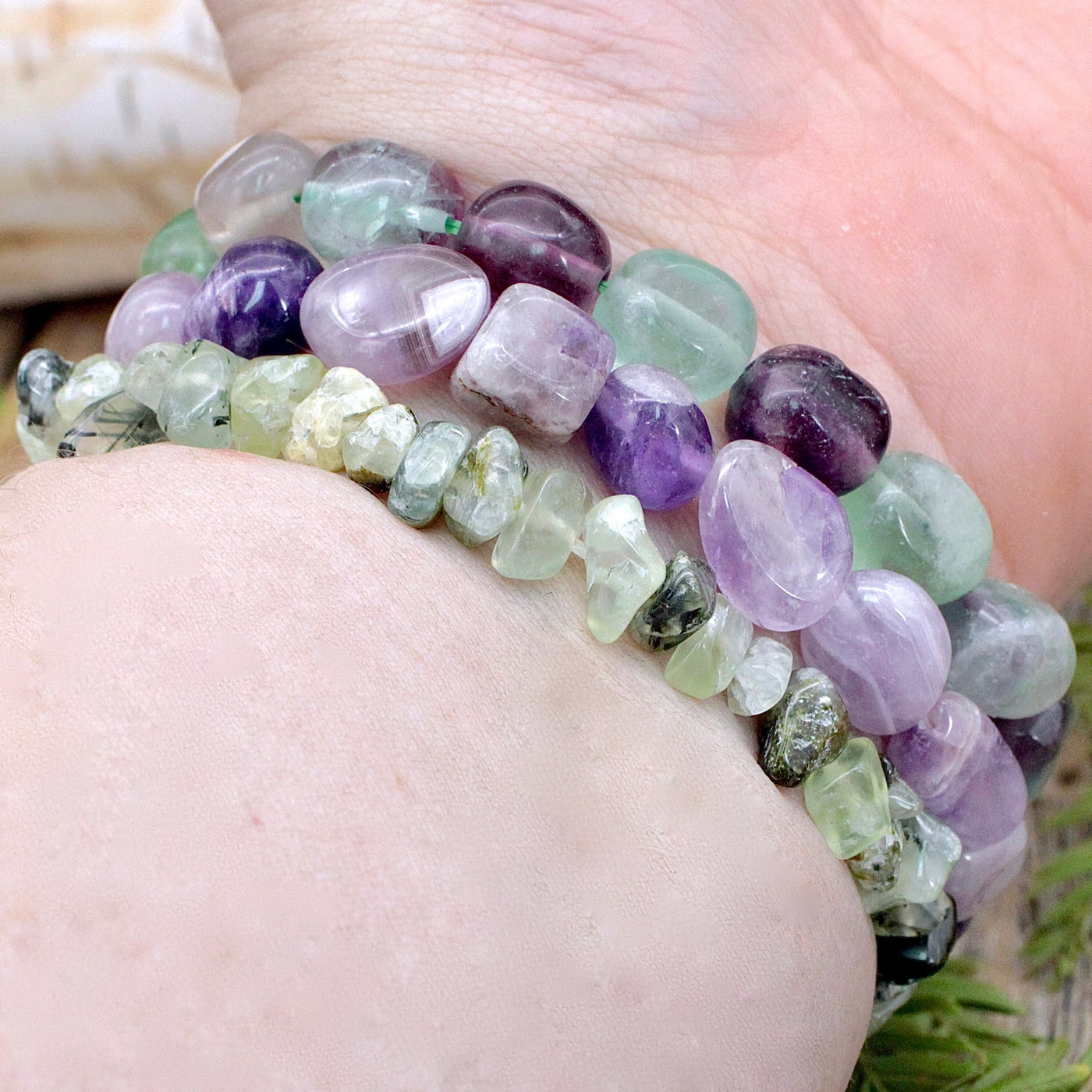 Spiritual Growth and Connection Crystal Bracelet Intention Set