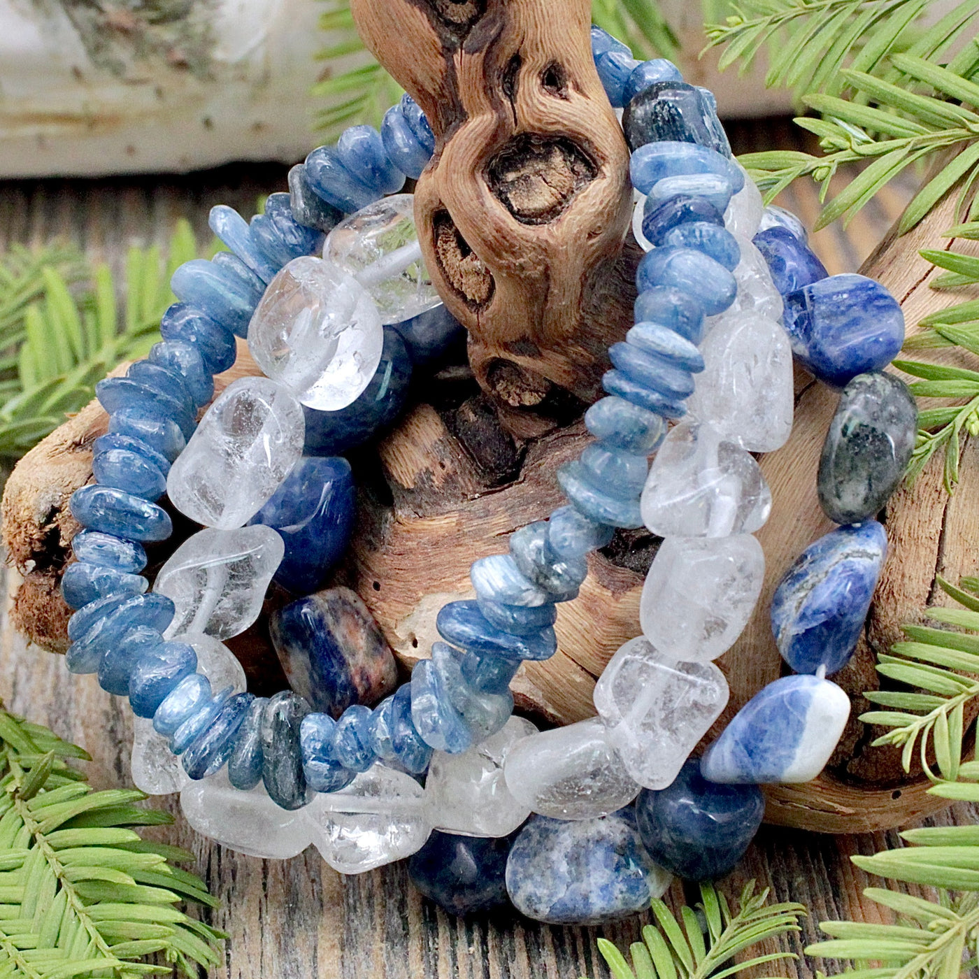 Wisdom, Freedom of Expression, Memory Crystal Bracelet Intention Set