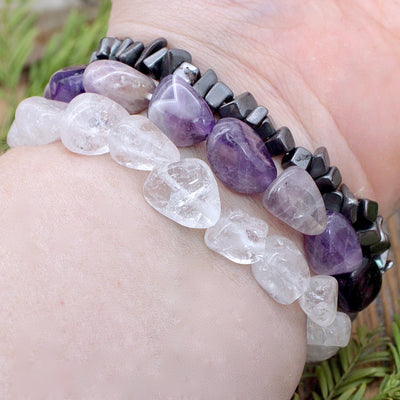 Grounded and Open Crystal Bracelet Intention Set
