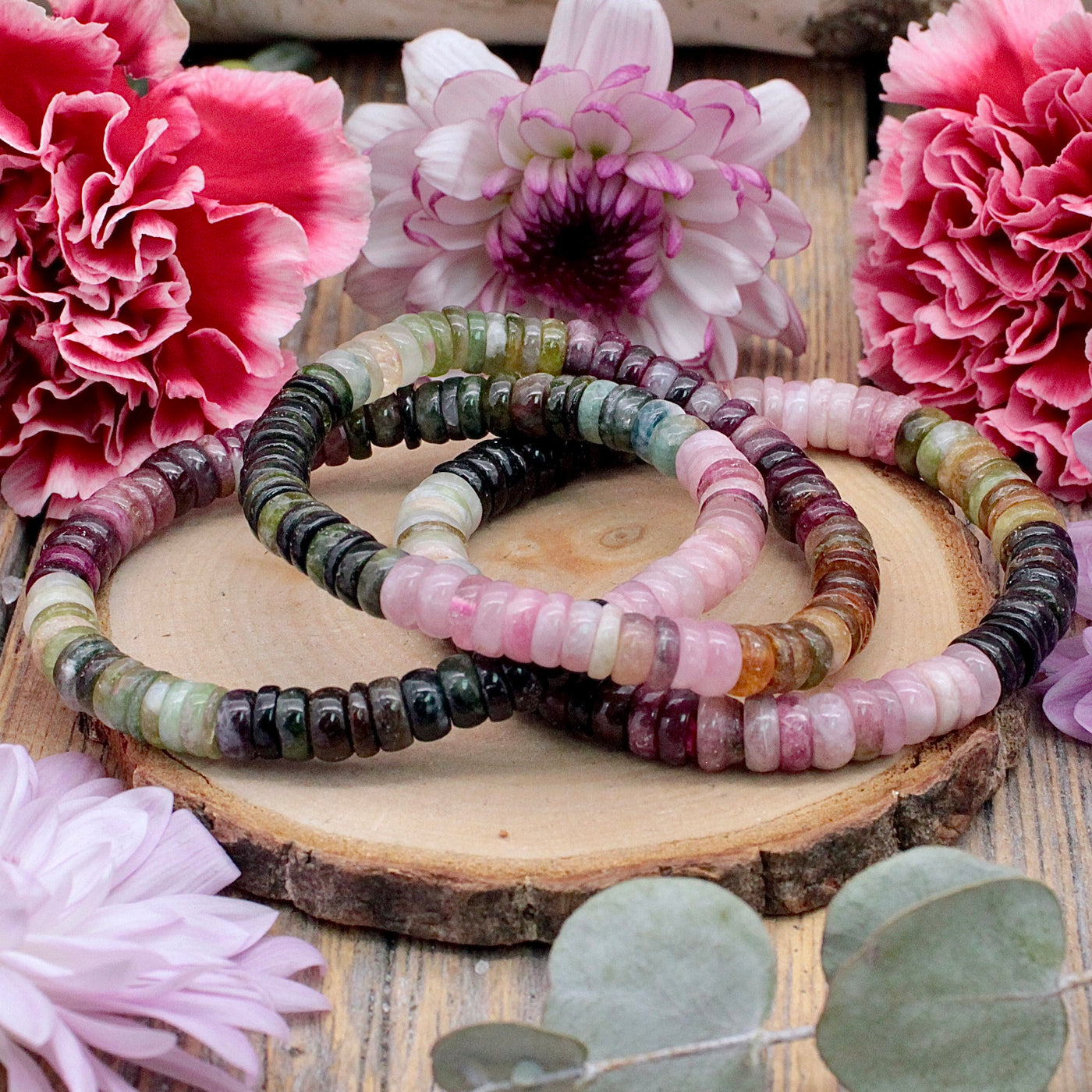 Mixed Tourmaline Rondelle Bracelet