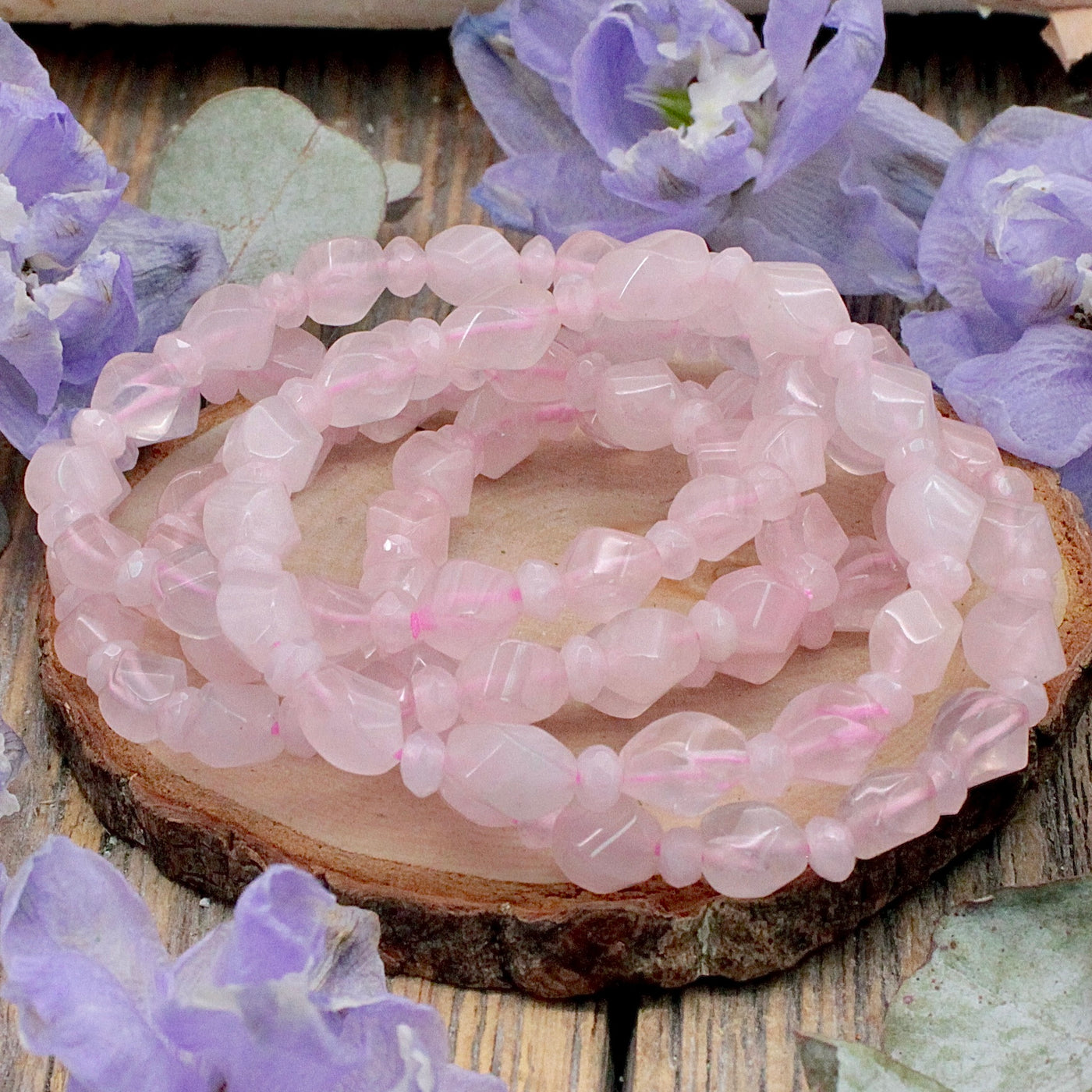 Rose Quartz Twist Bracelet