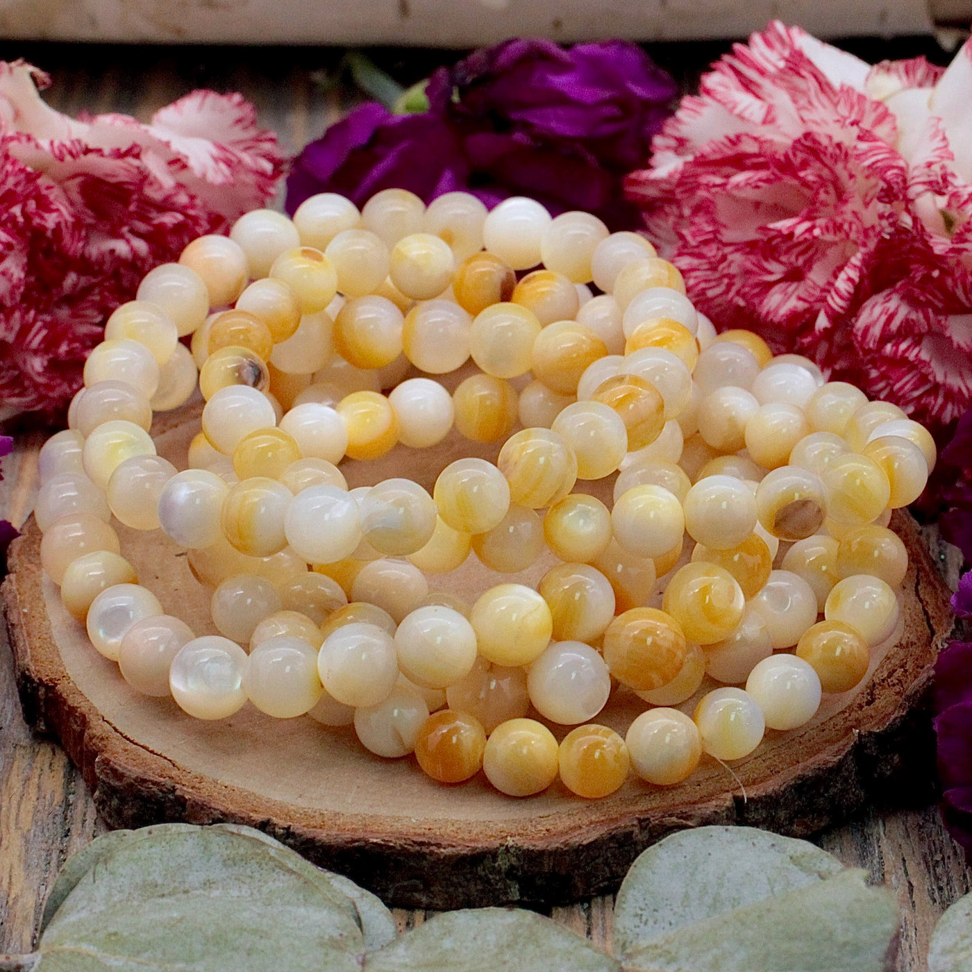 JB1901-Yellow-Shell-Bracelet-6mm-7mm