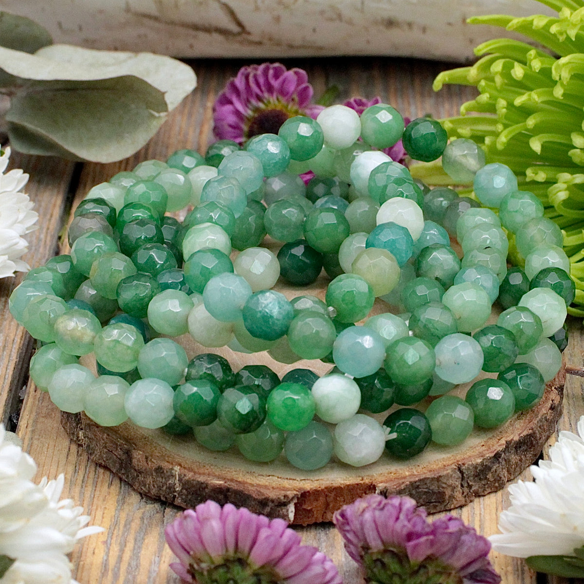 Green Aventurine Faceted Bracelet - 8mm