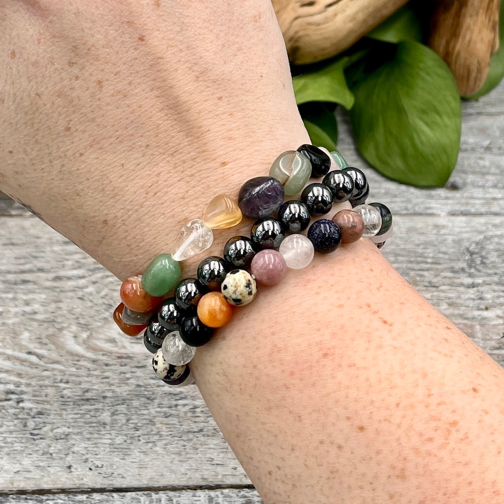 Flower Power Bracelet Set on Wrist