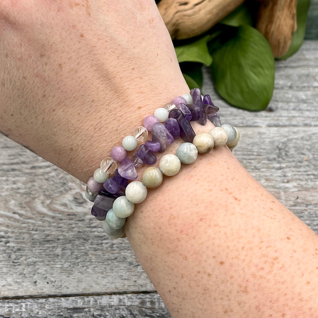 Lilac Breeze Bracelet Set on Wrist
