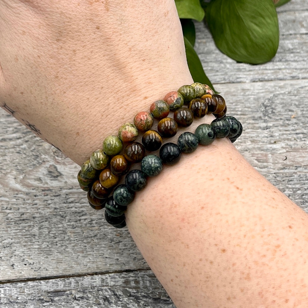 Forest Path Bracelet Set on Wrist