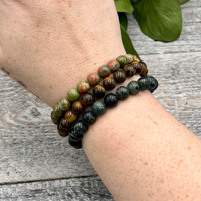 Forest Path Bracelet Set on Wrist