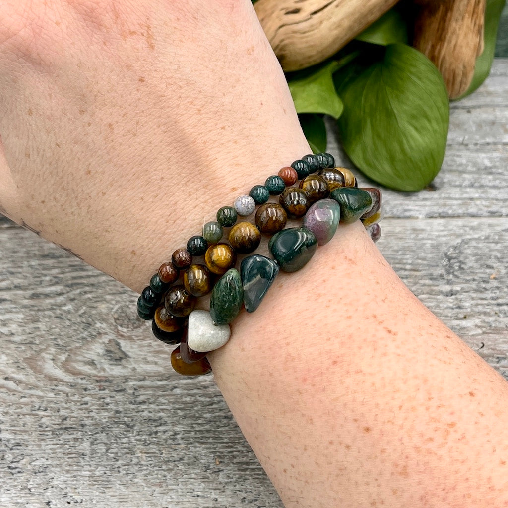 Mossy Grove Bracelet Set on Wrist