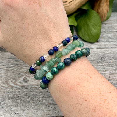 Blue Lagoon Bracelet Set on Wrist