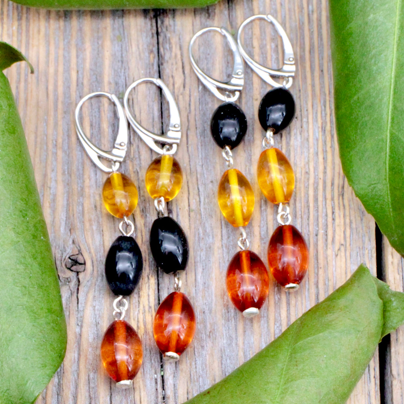 Amber Tri-Color Earring