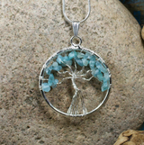 Aquamarine Tree Of Life Pendant