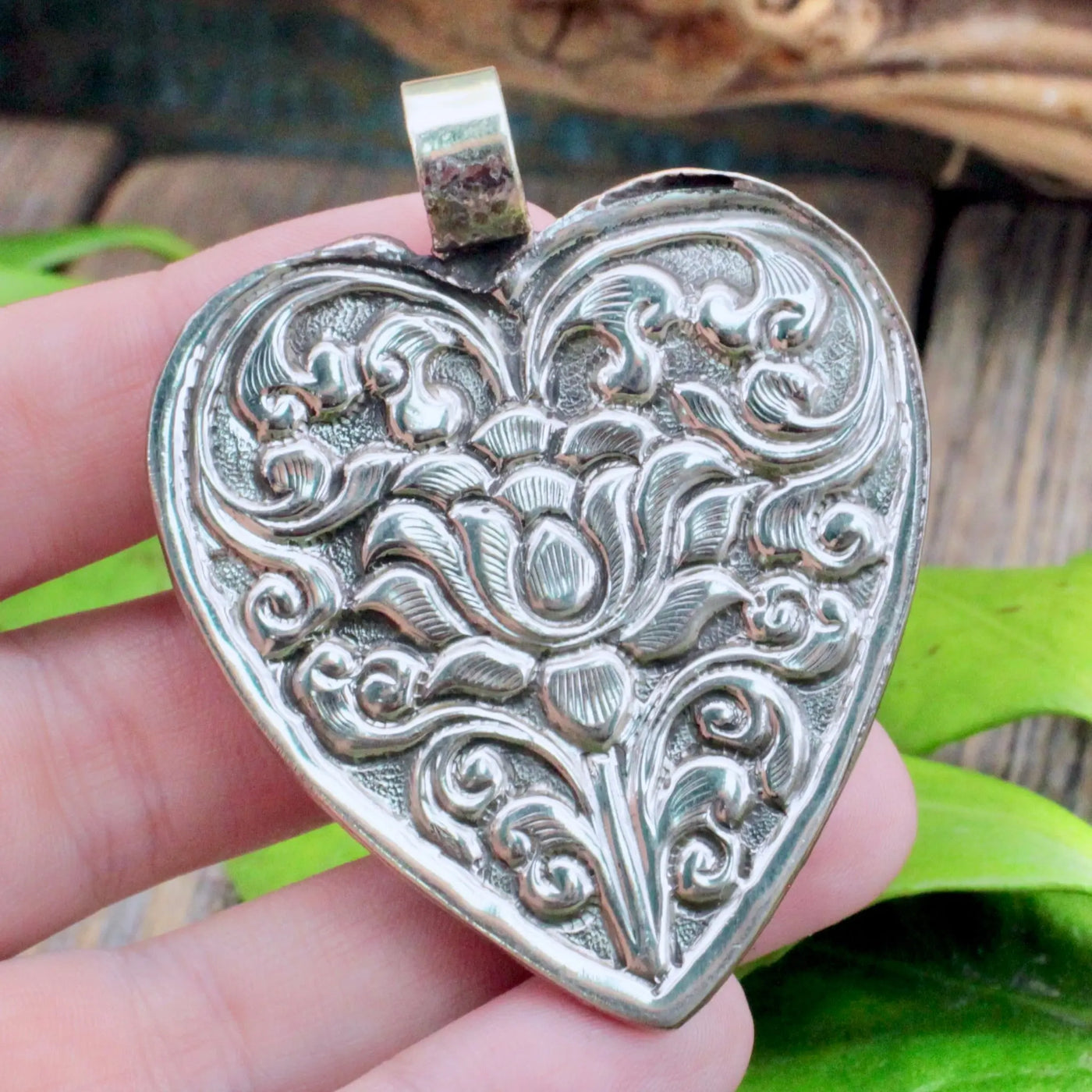 Mother of Pearl Heart with Evil Eye Pendant