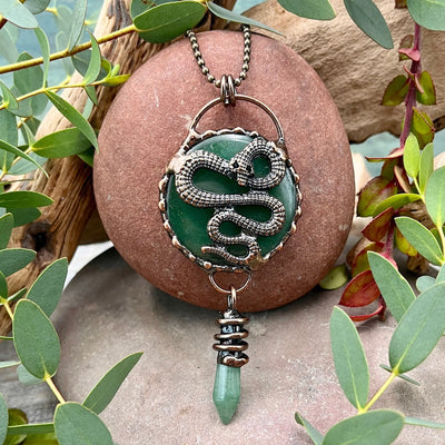 Green Aventurine Snake Necklace