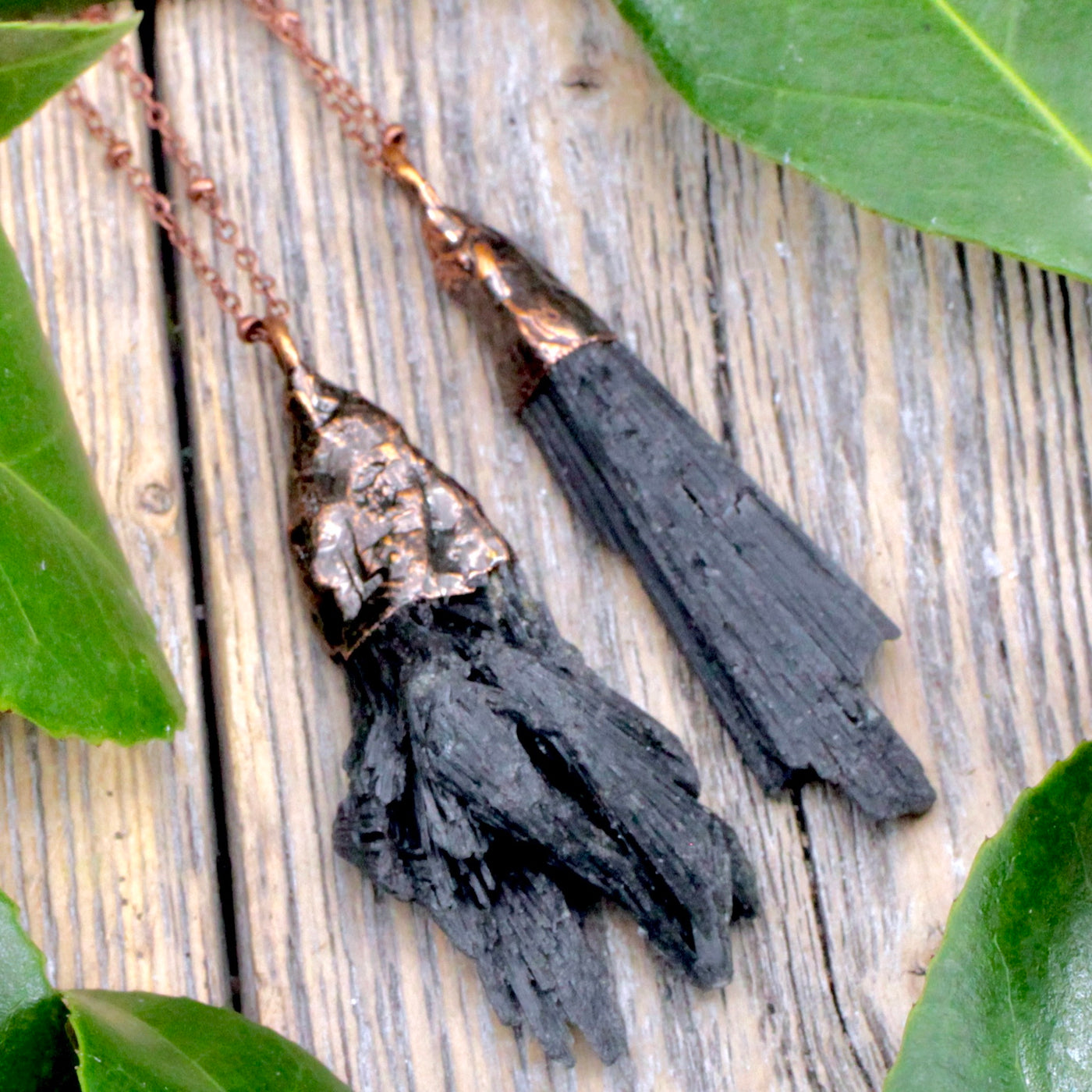 Black Kyanite Witches Broom Pendant