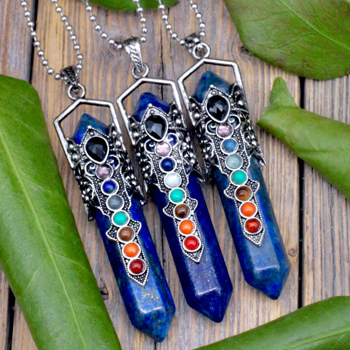 服/ファッション PeterStone: Chakra Silhouette Pendant Chakra Point Necklace – RockMama.com
