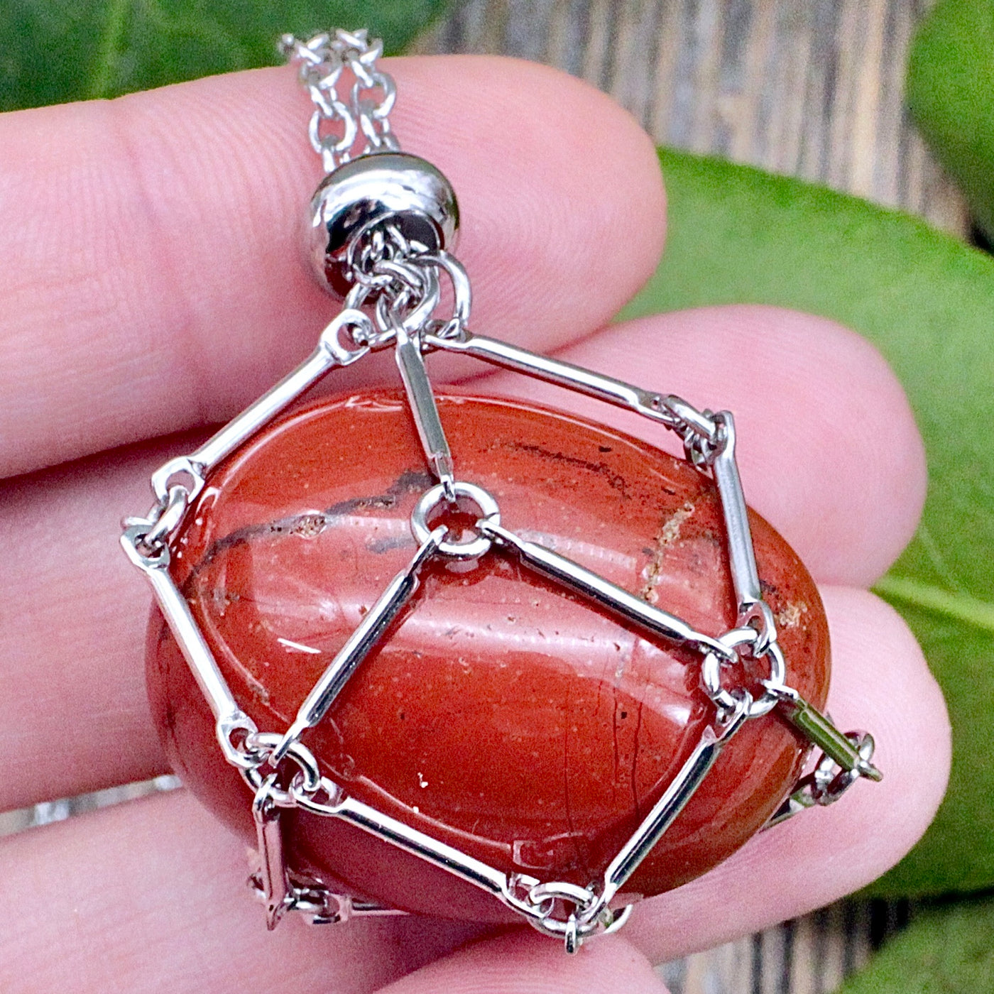 Red Jasper Crystal Holder Necklace