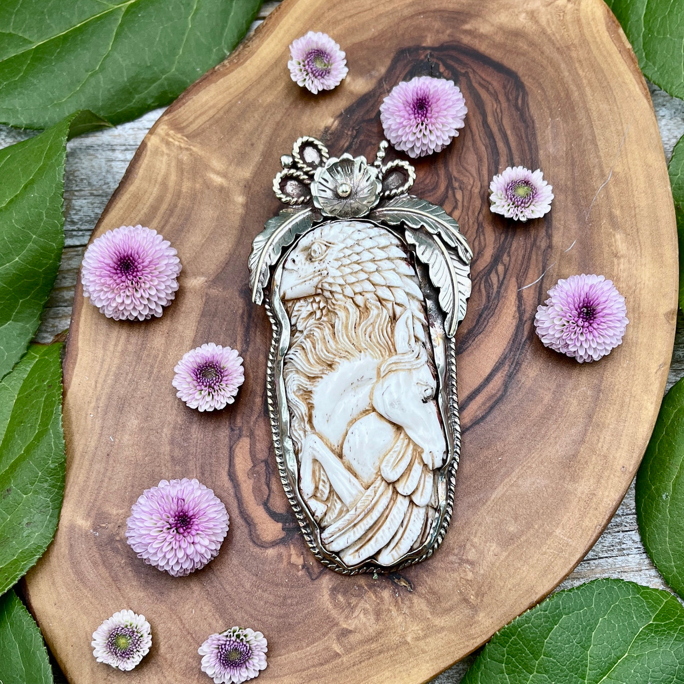 Eagle Horse Bone Pendant
