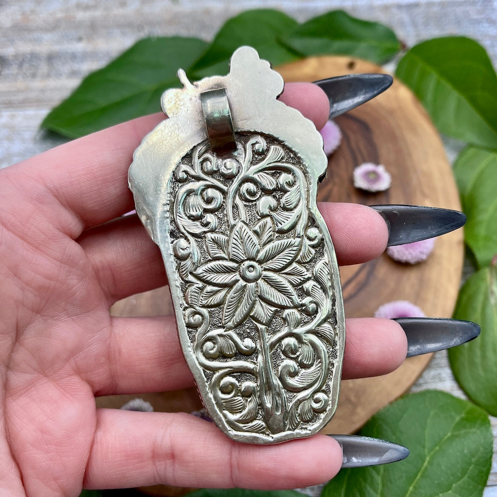 Eagle Horse Bone Pendant back