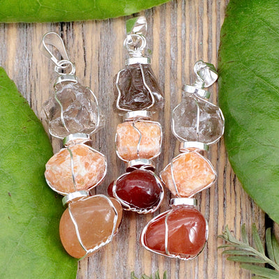 Sacral Chakra Three Stone Pendant