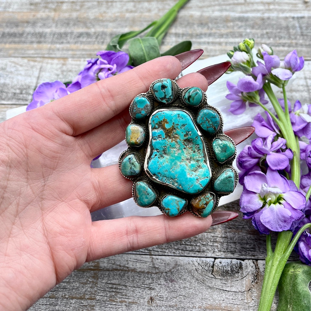 Huge Turquoise Pendant - Southwestern Style