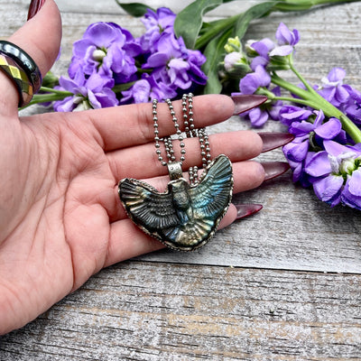 Labradorite Owl Pendant