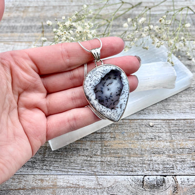 Dendritic Agate Pendant - Sterling Silver