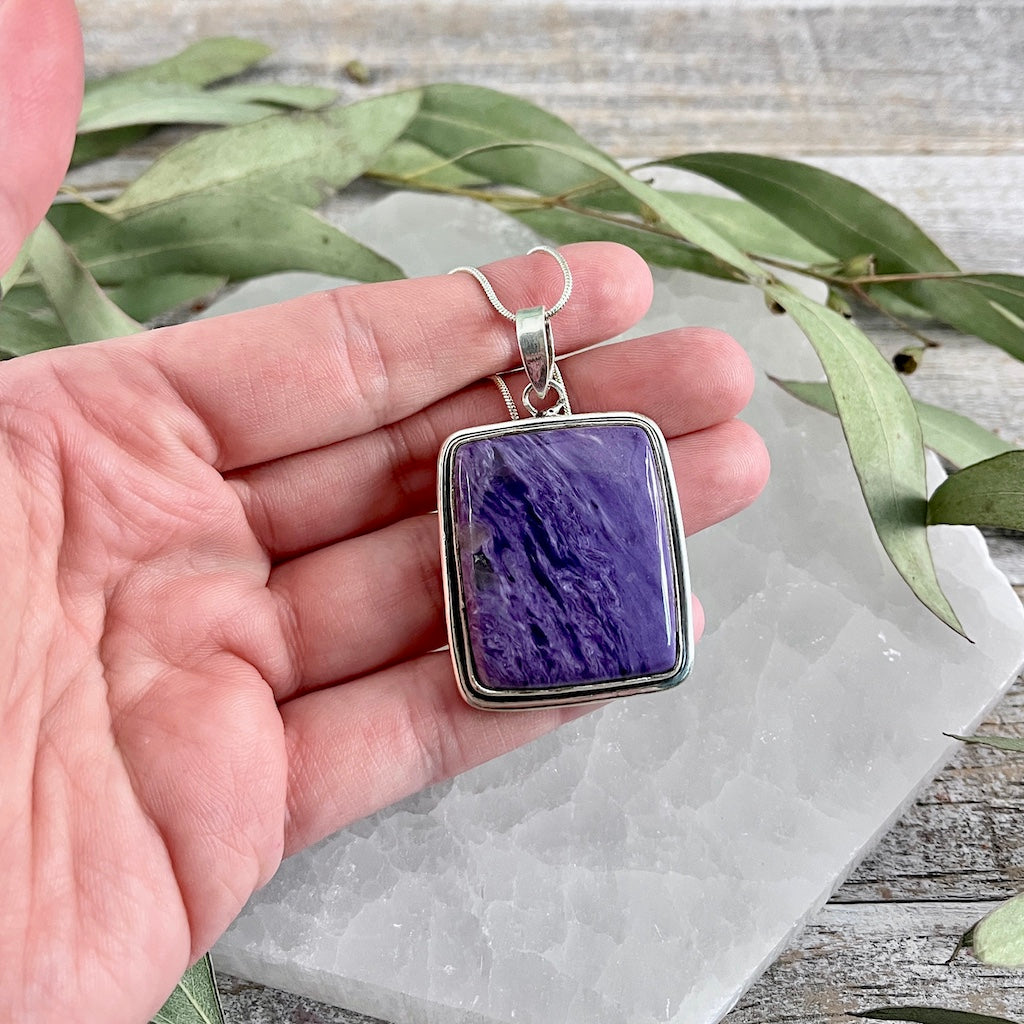 Charoite Pendant - Sterling Silver